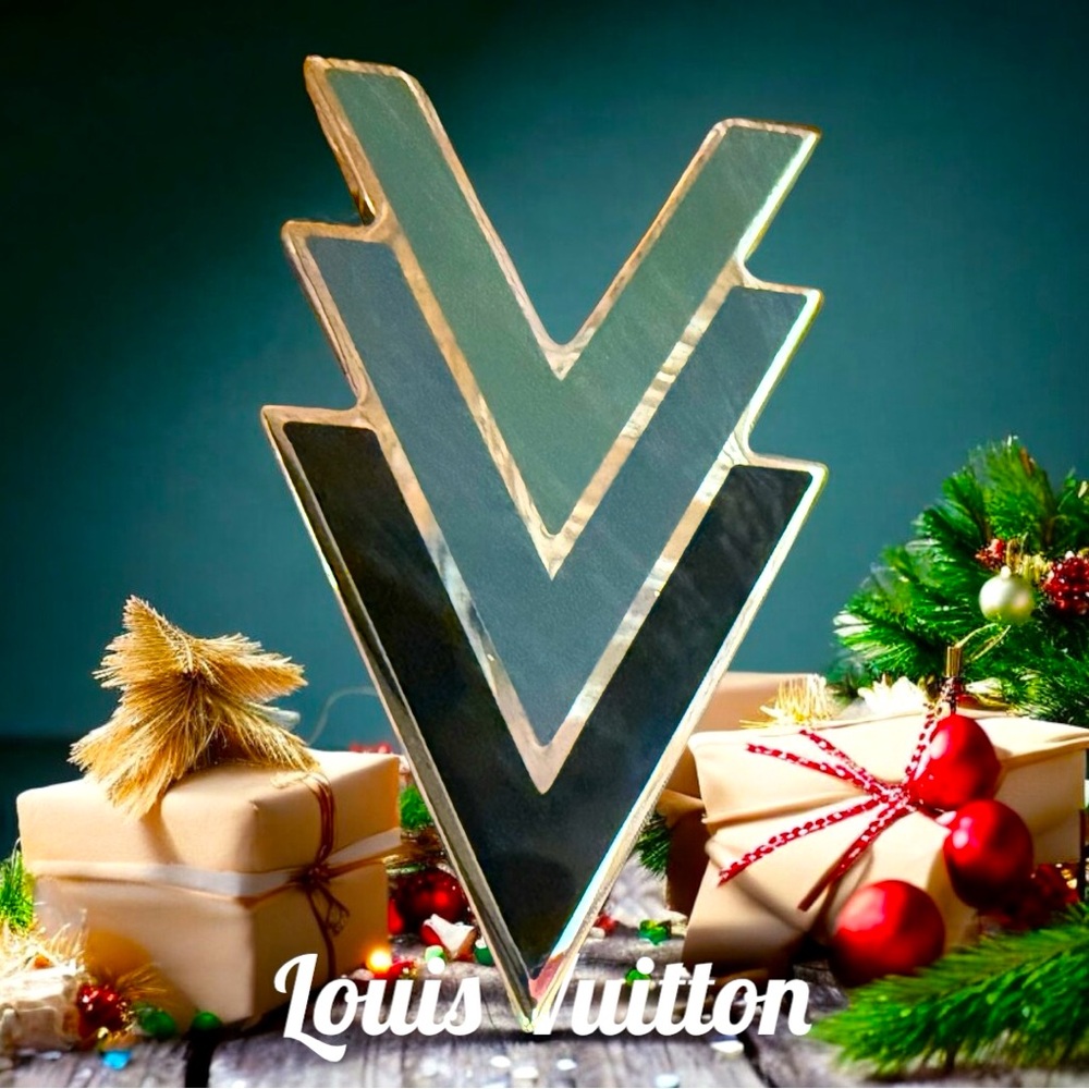 Louis Vuitton Silver-tone Enamel VVV pin featuring printed enamel inlays NWOT